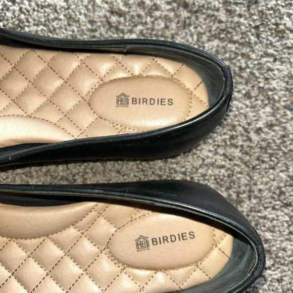 Birdies Flats Womens Size 9 The Starling Loafer Black Leather Round Toe Slip On - Picture 2 of 10